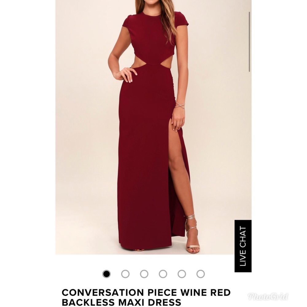 Lulus Conversation Piece Wine Red Backless Dress